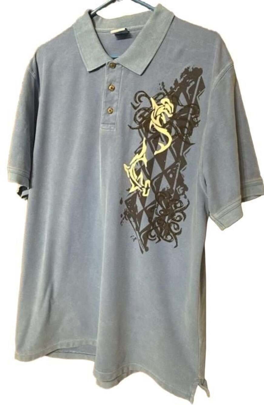 Crazy Shirts Polo Size XL Blue Hawaiian Dyed Graphic Short Sleeve Shirt